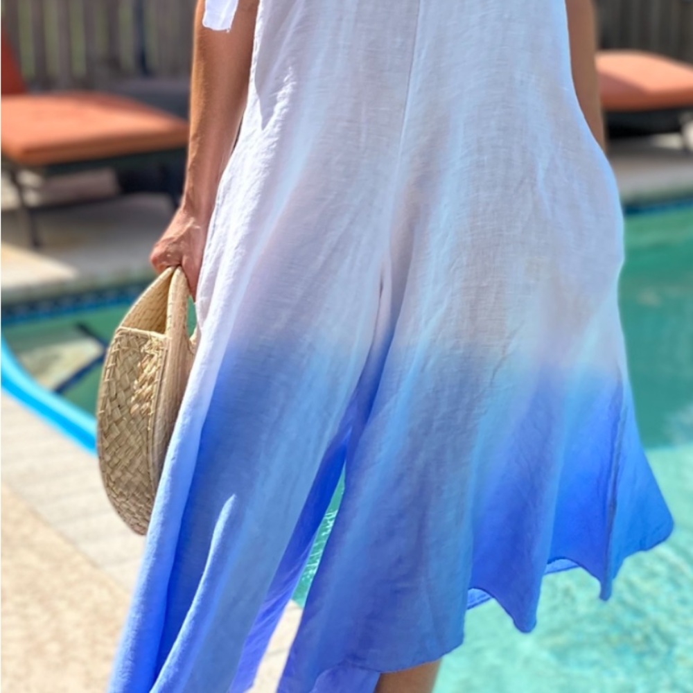 Italian linen ombre jumpsuit - Picture 7 of 12